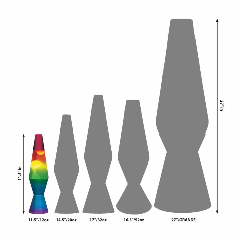 11.5″ LAVA Lamp Rainbow – White/Tricolor - US 8745