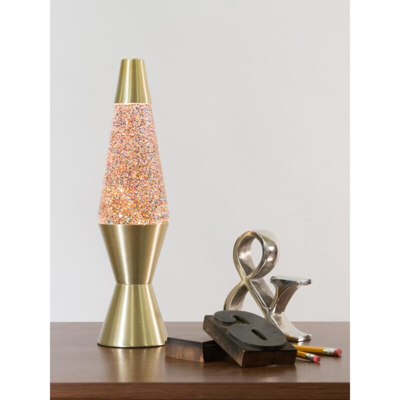 14.5″ LAVA Lamp Rainbow Glitter – Clear/Gold - US 5133