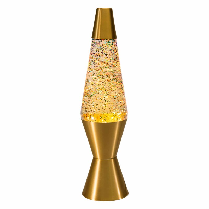 14.5″ LAVA Lamp Rainbow Glitter – Clear/Gold - US 5133