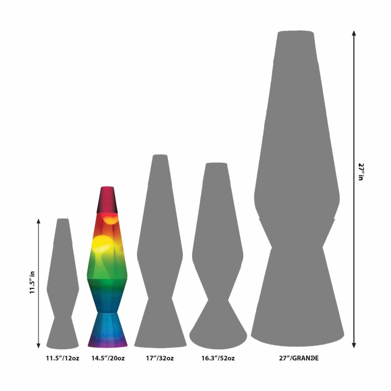 14.5” LAVA Lamp Rainbow – White/Clear/Tricolor - US 2471