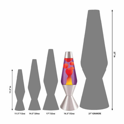 16.3″ LAVA Lamp – Yellow/Purple/Silver - US 6446